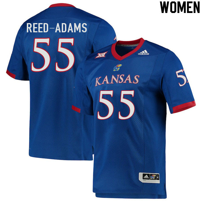 Women #55 Ar'maj Reed-Adams Kansas Jayhawks College Football Jerseys Stitched Sale-Royal